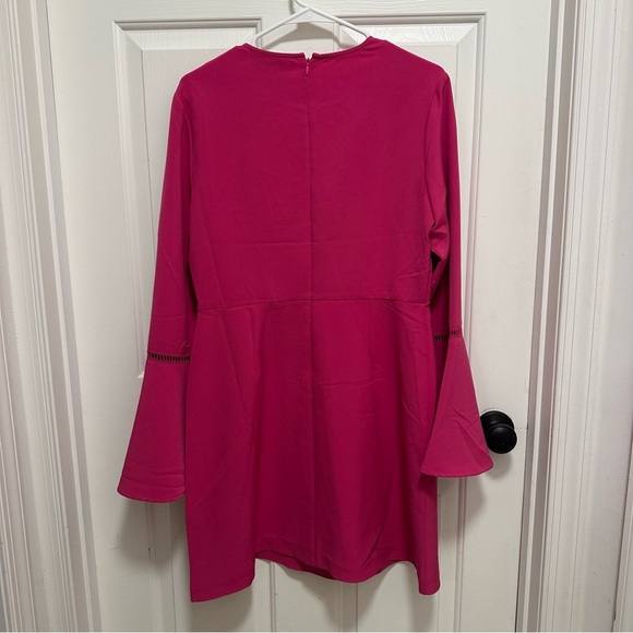Charles Henry Bell Sleeve Mini Dress in Pink Size Large - Picture 2 of 5